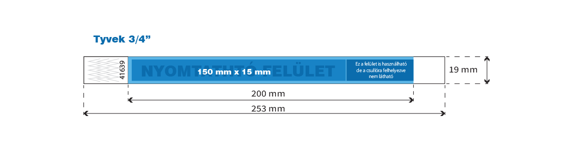 3/4" papír karszalag feliratozás